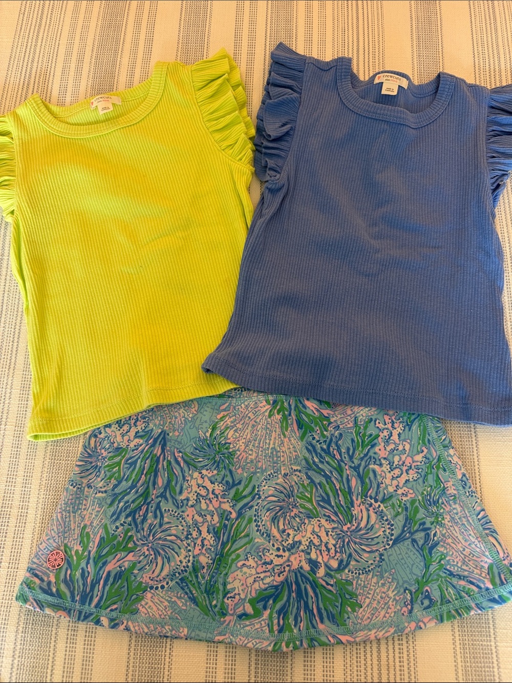 Two-Pack Girls Ruffle Sleeve Tanks & Lilly Pulitzer Skort